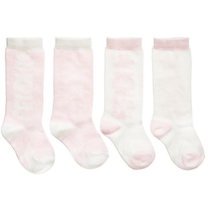 Fendi Baby Girls Two-Pack Pink Socks Baby Underwear, Socks & Tights Fendi [Petit_New_York]