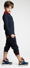 Fendi Boys Luxury Navy Sweatpants Boys Pants Fendi [Petit_New_York]