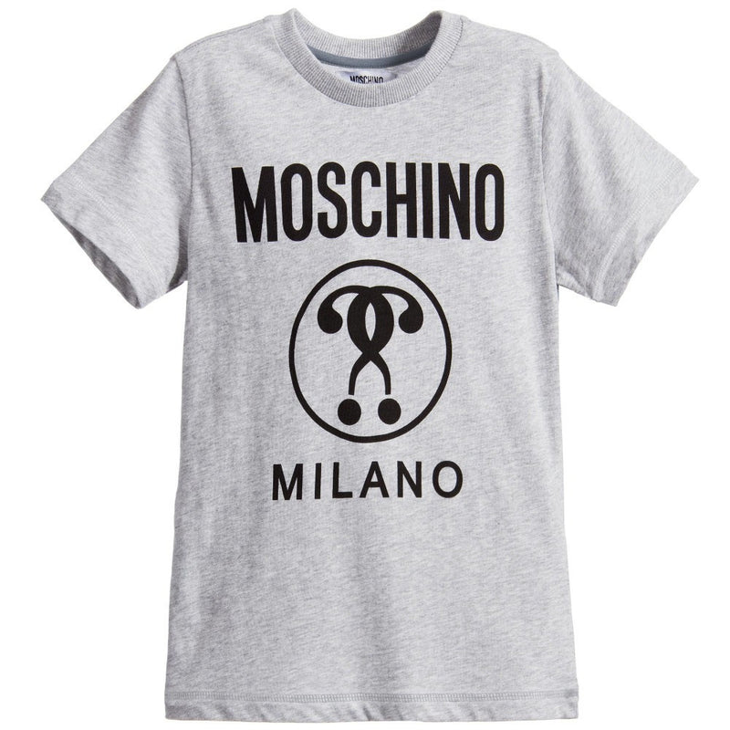 Moschino Boys Grey Logo T-shirt Boys Shirts Moschino [Petit_New_York]