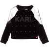 Karl Lagerfeld Girls Velour 'Crazy Party' Sweater Girls Sweaters & Sweatshirts Karl Lagerfeld Kids [Petit_New_York]