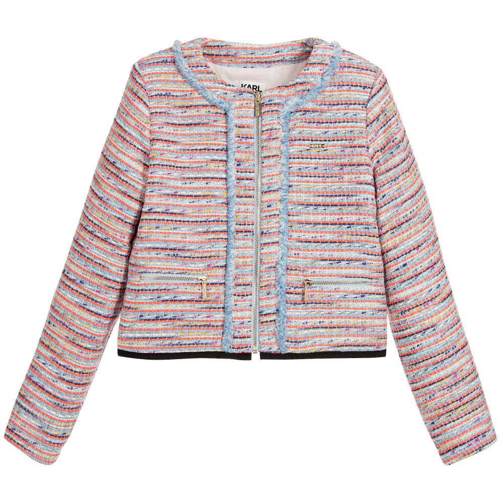 Karl Lagerfeld Girls Colorful Tweed Jacket Girls Jackets & Coats Karl Lagerfeld Kids [Petit_New_York]