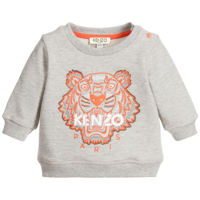 Aanpassen Reageer kousen Kenzo Baby Grey Tiger Logo Sweatshirt – Petit New York