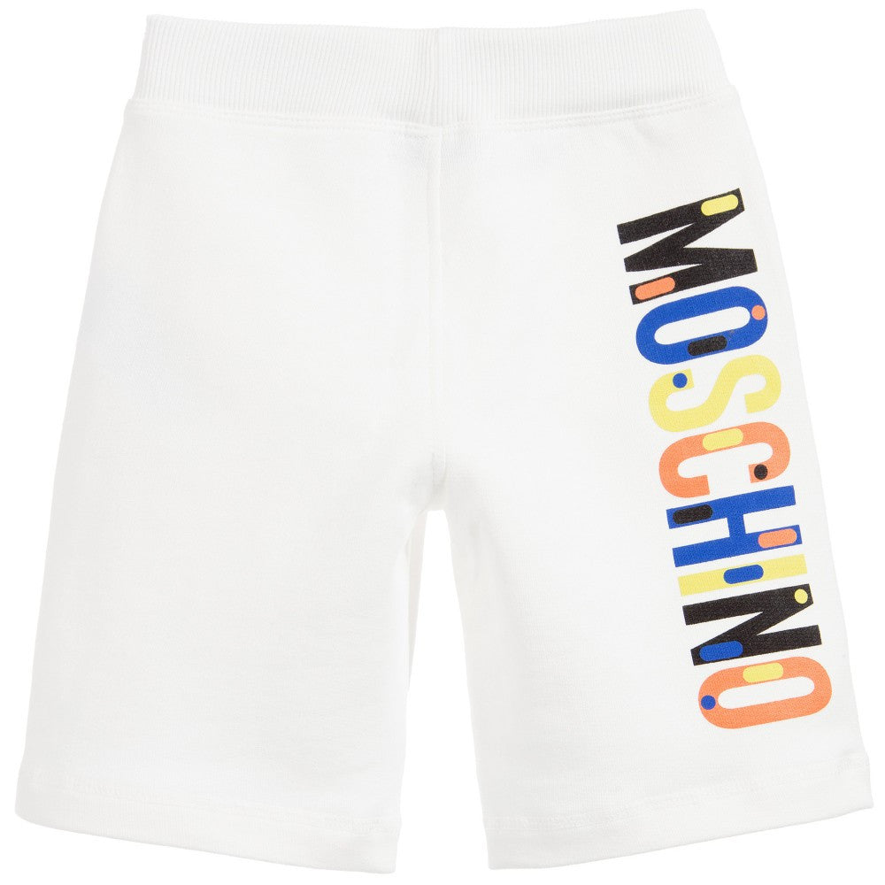 Moschino Boys White Sweatshorts Boys Shorts Moschino [Petit_New_York]