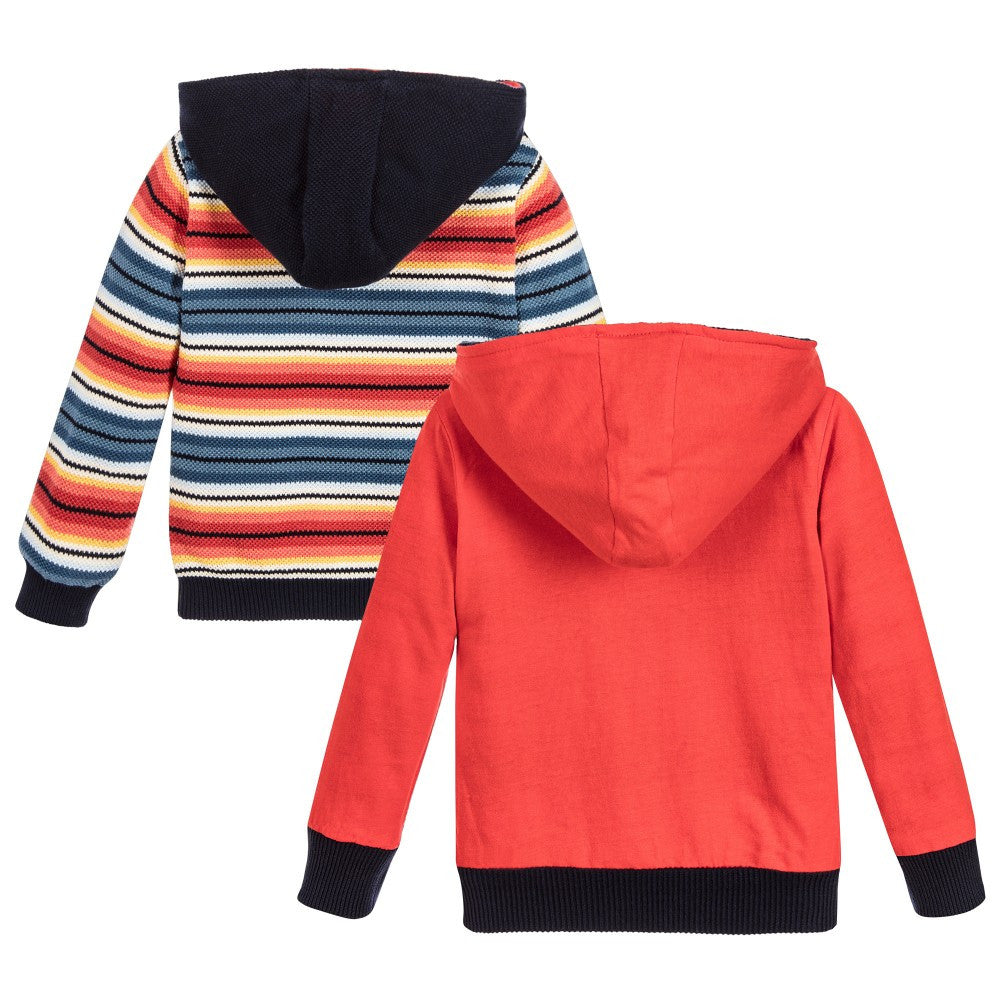 Paul Smith Baby Boys Reversible Red & Striped Hoodie