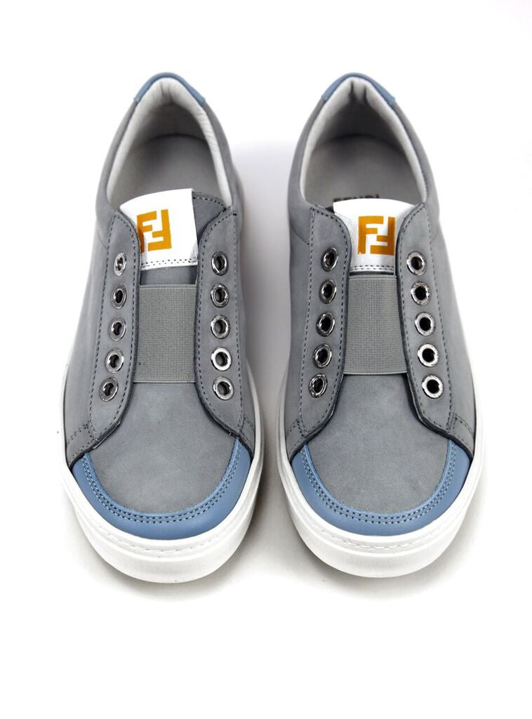 Fendi Boys Grey Suede Sneakers Boys Shoes Fendi [Petit_New_York]